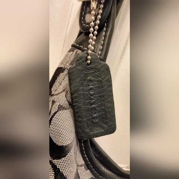 Coach Signature Patterned Black and Grey Handbag - Picture 5 of 12